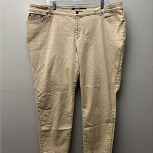 Lauren Ralph Lauren Sz 20 Tan piemier skinny ankle